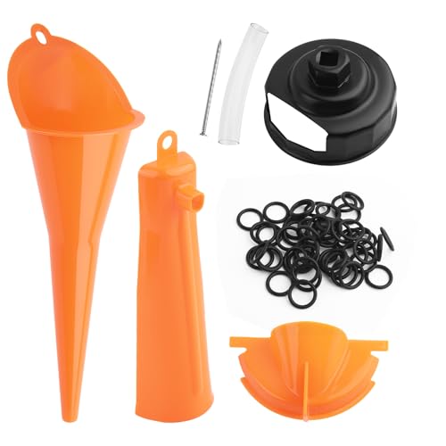 Compatible with Harley Oil Change Kit,All-in-One Motorcycle Oil Change Kit with Oils Filter Funnel,Oils Filter Wrench,50PCS Rubber O-Rings,Multi-Purpose Motorcycle Tool Kits