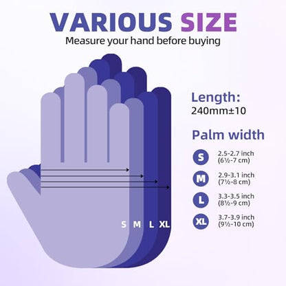 Basic Nitrile Exam Gloves, Medical Violet Blue Gloves Disposable Latex Free Powder-Free For Exam, Food Prep Cleaning, Medium Case Of 1000, M, NGPF1035 - size: Medium, style: Pack of 1000