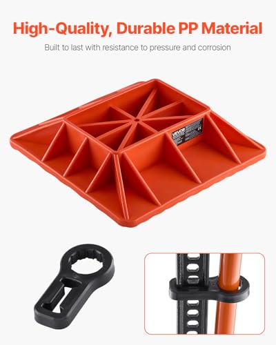 VEVOR High Lift Jack Base and Handle Keeper, 11.6" x 11.6" Off Road Jack Stand Base with 7000 Pound Capacity, Heavy-Duty Farm Jacks Support Stand for Most Jacks with 7.3" x 4.7" Base, Red