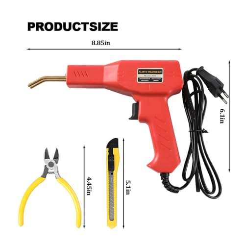 Car Plastic Welder, Vehicle Bumper Repair Welding Gun Kit with 200PCS Hot Staplers, Automotive Hot Stapler Weld Gun with Portable Toolbox, Universal for Most Vehicles