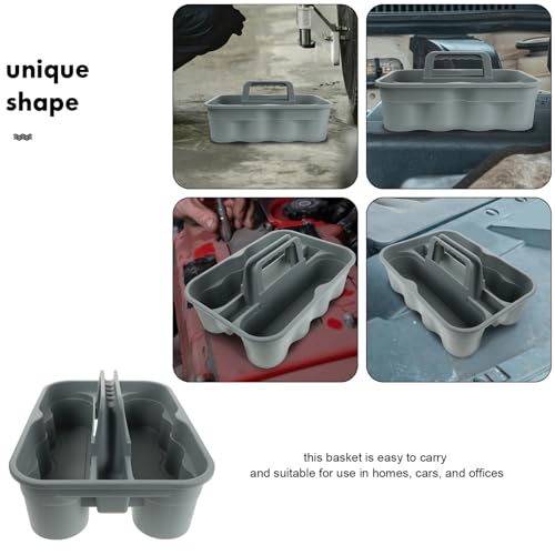 Plastic Cleaning Supplies Tote Organizer with Handle Portable Storage Basket for Auto Detailing Tools and Home Cleaning Essentials Lightweight and Durable Design
