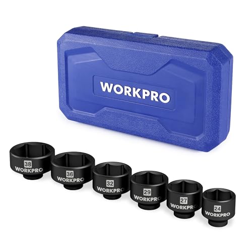WORKPRO 24-38mm (6-Piece) Oil Filter Socket Wrench, Oil Filter Removal Tool, Oil Filter Change Set, Ideal for Some Ford F250, BMW, Mini, Volvo, Audi, VW, Porsche Vehicles - style: 24-38mm (6-Piece)