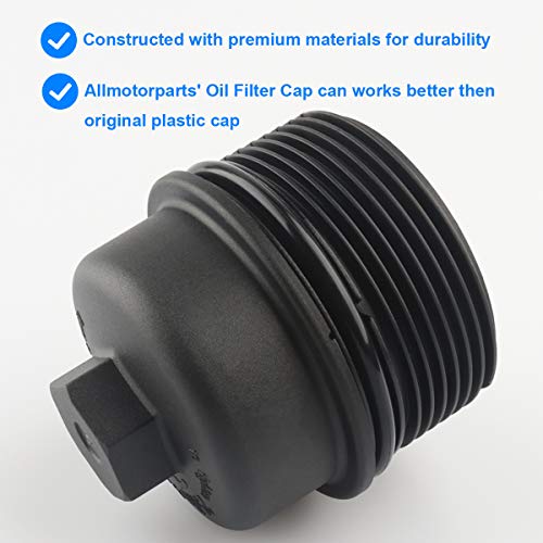 Oil Filter Housing Cap, Replace 917-050, 68079747AC Compatible with - 2011-2013 200, 300, Town & Country, Avenger Challenger Charger Durango Journey, Grand Caravan, Grand Cherokee, 2012-2013 Wrangler