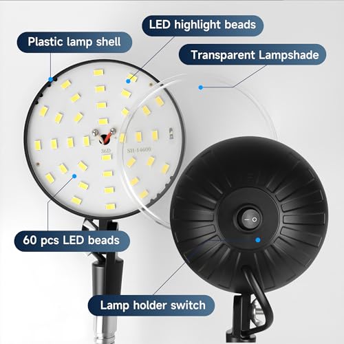 Magnetic Work Light,Work Light with Flexible & Magnetic Base | 2000 Lumens LED Work Light, Mechanic Tool Lights, Shop Lamp for Workbench, Wood Lathe, Sewing Machine, Grill