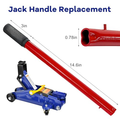 2 Ton Jack Handle Replacement, Horizontal Hydraulic Jack Handle Replacement Kit with Gloves, Anti-Slip Grip Steel Jack Lifting Handles for Most Vehicles, Car Accessories (Red) - color: Red