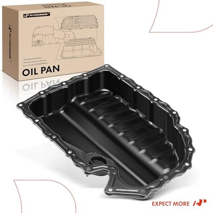 A-Premium Lower Engine Oil Pan Sump with Drain Plug Compatible with Volkswagen Jetta, Passat, Passat CC, Golf, Tiguan, Beetle, CC, Eos & Audi A3, A3 Quattro, Q3, Q3 Quattro, TT, TT Quattro, 1.8L 2.0L - style: Oil Pan Only