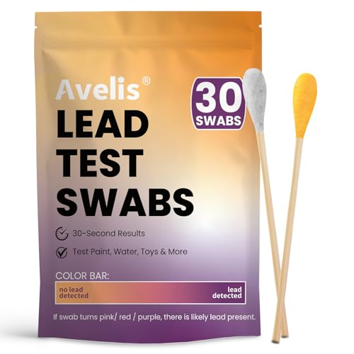 30-Count Lead Test Kit for Dishes, Lead Test Swabs for Ceramics | Fast, easy-to-read color results using 30 lead test swabs for dishes, glazed ceramics, paint, toys, jewelry and home surfaces