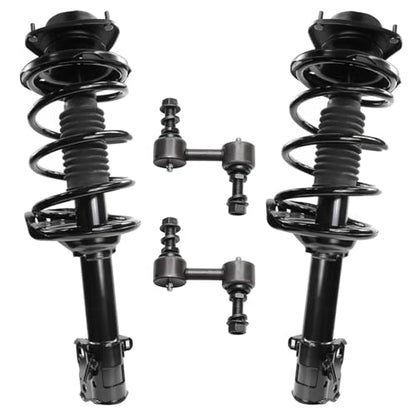 Detroit Axle - 4pc Front Struts Sway Bars for 2010-2012 Subaru Outback 2 Ready Struts with Coil Spring Assembly 2 Sway Bar Links 2011 Replacement Suspension Kit - size: 4QS54015/ sway kit
