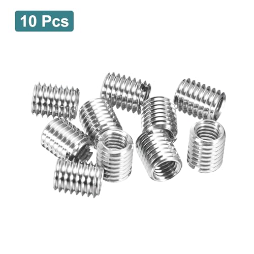 uxcell 10Pcs Threaded Inserts, M6-1x10 & M8-1.25x10 Stainless Steel 303 Screw Thread Sleeves Thread Repair Insert for Mechanical Equipment - size: M6-1x10 & M8-1.25x10mm
