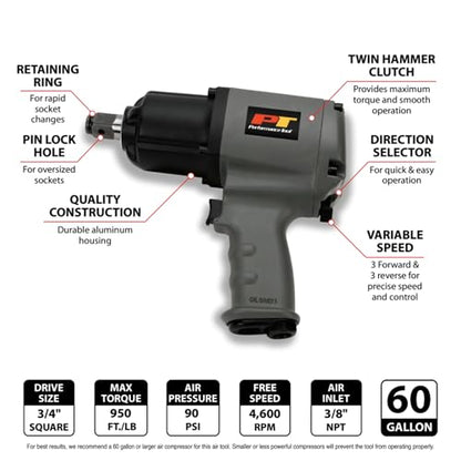 Performance Tool M627 3/4-Inch Drive Heavy Duty Impact Wrench - size: 3/4" Heavy Duty