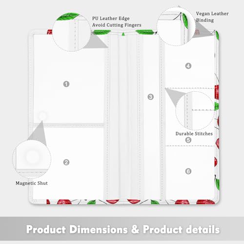 Car Registration and Insurance Holder, with Magnetic Closure for License, Cards and Documents, All Vehicle Needs and Car Accessories (Cherry) - color: Cherry