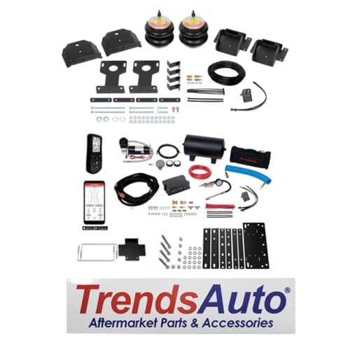 TrendsAuto Firestone Airide Red Label Air Springs Kit & Air Command Dual Wireless App & Remote Extreme Compressor with Tank Kit fits 2020-2026 4500HD 5500HD Cab-Chassis | Includes TrendsAuto Decal - size: Dual Path (Remote & App)