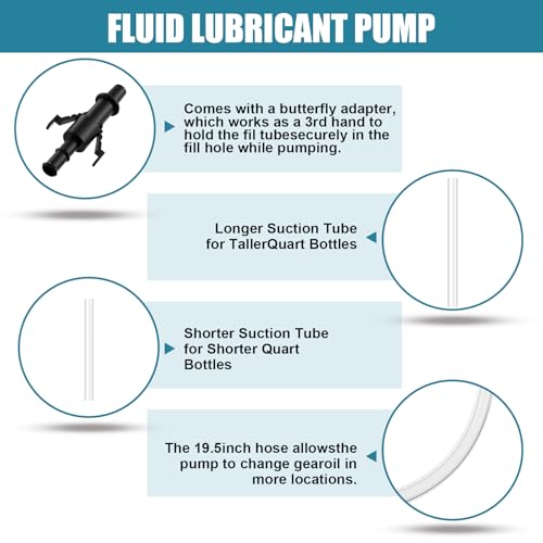 Fluid Pump for Standard Quart Bottles - (2Pack-28mm) 8cc Per Pump Stroke，transmission fluid pump ，Transmission Fluid Pump with 3rd Hand Adapter，Transfer Gear Oil，Differential & Transmission Fluid - color: fluid pump 2Pack