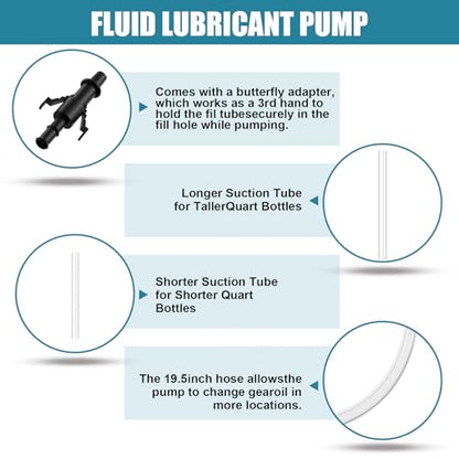 Fluid Pump for Standard Quart Bottles - (2Pack-28mm) 8cc Per Pump Stroke，transmission fluid pump ，Transmission Fluid Pump with 3rd Hand Adapter，Transfer Gear Oil，Differential & Transmission Fluid - color: fluid pump 2Pack