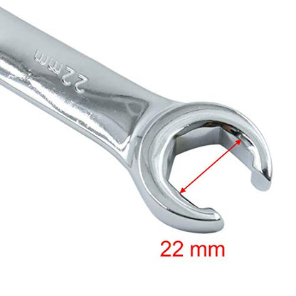 uxcell Repair Tools Auto Anti-Slip Double Ended Flare Nut Wrench 22mm x 24mm