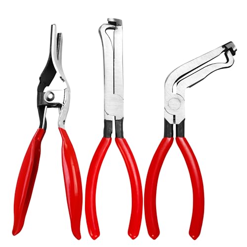 Automotive Electrical Disconnecting Pliers & Carbon Steel Hose Removal Tool | Oiforce Removal Pliers for Fuel and Vacuum Line Hose Removal with Non-slip Handles and Carbon Steel Heads,3 Packs