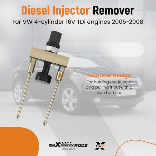 maXpeedingrods Fuel Injector Puller Removal Installer Kit, Injector Seal Install Tool for VW Audi 1.2 1.4 1.6 1.8 2.0 2.7 3.0 3.2 3.6 V6 4.2 V8 FSI TSI TFSI Petrol Diesel, for Volkswagen TDi 4 Cyl - style: for VW