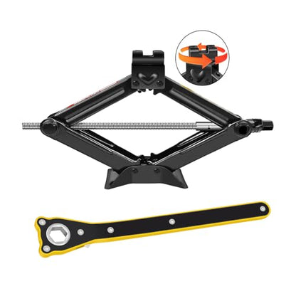 HSHa Car Scissor Jack 2 Ton Scissor Jack for Car SUV Truck Universal Car Emergency Kit Lifting Range 4.33" to 15.35", Portable Tire Jack with Wrench, Black