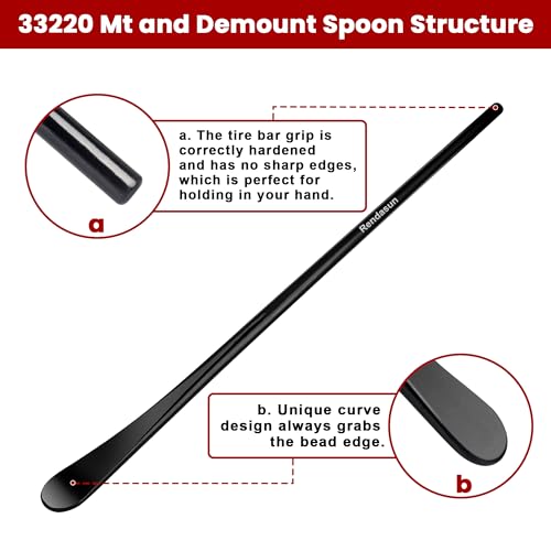 2PCS Tire Bar, 34645 Tire Mount and Demount Iron 37In, 3/4 in | 33220 Mt and Demount Spoon 30 in, 11/16 in, Tire Irons Heavy Duty Used for Off-Road Vehicle, Bus, Cars, Tractor Tubeless Truck Tires… - size: Upgrade Hardness, 2 PCS Set ( 37 in+ 30 in)
