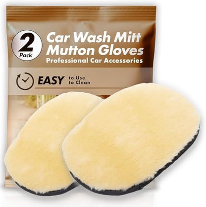 Yours Car Wash Mitt, Ultra-Soft Microfiber Wash Mitt for Car Wash Kit, Scratch-Free & Gentle for Car Detailing and Paint Protection (White)