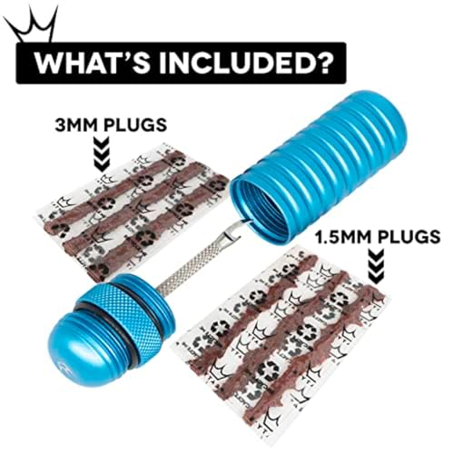 Peaty's Tubeless Bike Tyre Puncture Repair Plugger Kit - for MTB, Road & XC Bicycle Tyres - Unique Single-Sided Fork, for Rapid Puncture Repair to Fix Punctures Fast - 3X 3mm & 1.5mm Plugs