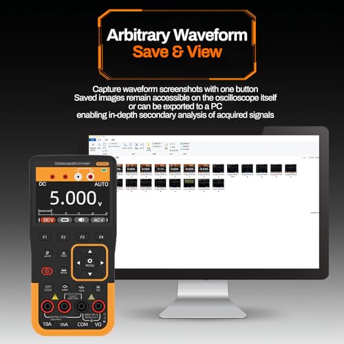3IN1 Oscilloscope Handheld Digital Held 2 Channel USB Multimeter Kit Osciloscopio Automotive Automotriz Multi Testers Meter Multimetro Digital Professional (Oscilloscope1pcs)