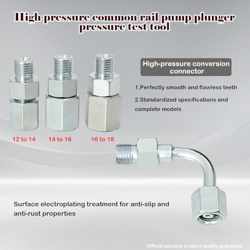 Common Rail Diesel High Pressure 2500 Bar Tester Kit with Pressure Limiting Valve Common Rail Pump Plunger Pressure Test Tool Set