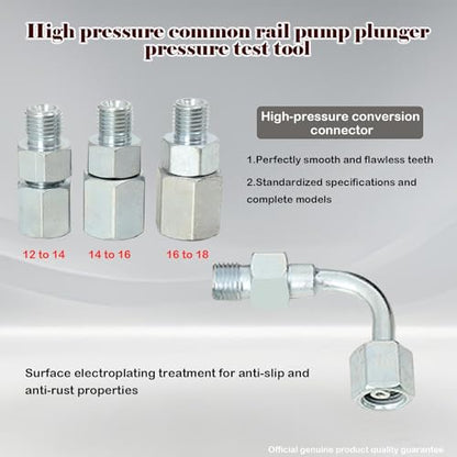 Common Rail Diesel High Pressure 2500 Bar Tester Kit with Pressure Limiting Valve Common Rail Pump Plunger Pressure Test Tool Set