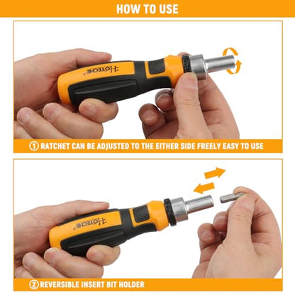 Hoteche 39Pcs Ratchet Screwdriver Set,DIY Ratchet Screwdriver Set, Multi Bit Magnetic Drive Set with Detachable Ratchet Handle, Portable Compact Repair Tool Kit for Furniture Computer Bicycle Gray