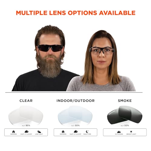 Ergodyne Unisex Skullerz Dagr Anti-fog Safety Glasses - color: Clear Lens, size: Black Frame