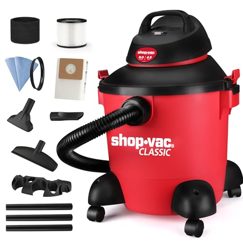 Shop-Vac 8 Gallon 4.5-Peak HP Wet/Dry Vacuum, 3 in 1 Function 5971836 | 12 Ft Long Cord & 7 Ft Hose, with Filter & Accessories, Ideal for Jobsite, Garage, Car & Workshop