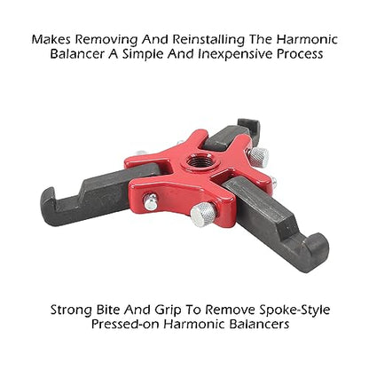 Harmonic Balancer Puller & Crankshaft Pulley Removal Tool Kit - 3 Jaw Puller Set Compatible with GM, Chevrolet, Cadillac, Chrysler, Ford, Dodge, Jeep, LS Engine, and More