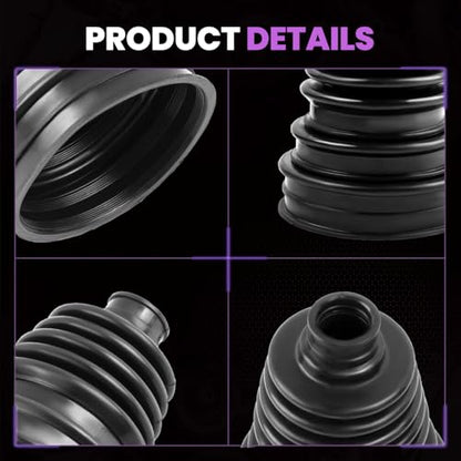 Universal CV Axle Boot Repair Kit, 2 Pack with 4 Stainless Steel Clamps | 4.92 Inch (125mm) Height, Fits Shaft Size 26mm-34mm, Silicone Rubber, Waterproof Dustproof Protection for Cars, Trucks, SUVs