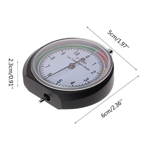 Jackyee Car Tyre Tread Depth Gauge Trucks Van Tire Pointer Monitor Measure Device Tool Stainless Steel&Plastic