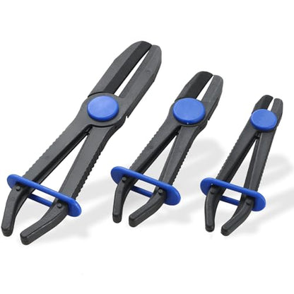 3PCS Hose Clamp Pliers Set | Versatile Hose Pinch Off Pliers, Line Clamp Pliers Set Straight for Flexible Hoses, Brake Hoses, Fuel Lines (3PCS, Straight) - style: 3PCS, Straight