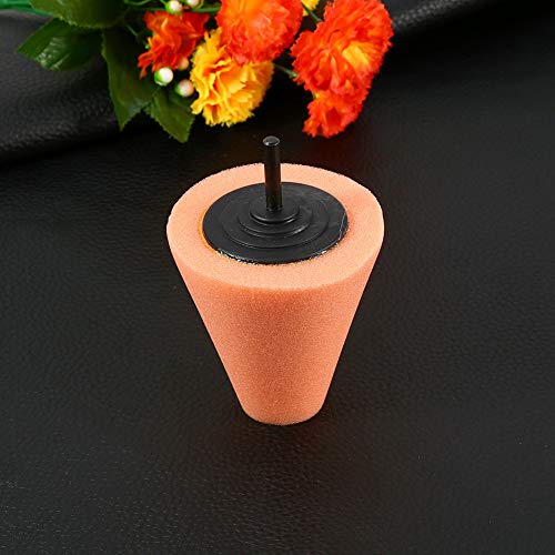 Wheel Polishing Cone Pad Buffing Sponge Foam Pads Durable Taper Design for Automotive Wheels Boats Motorcycles Orange Yellow Blue 1PCS