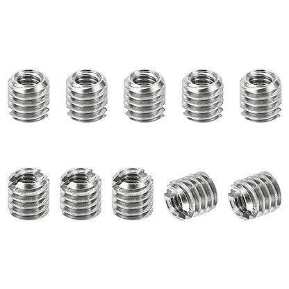 PATIKIL Thread Adapters Sleeve Reducing Nut, 10 Pcs M4*0.7 Male to M2.5 * 0.45 Female Repairing Insert Nut Screw Reducer Conversion Stainless Steel Fastener 4mm - size: M2.5xM4x4mm