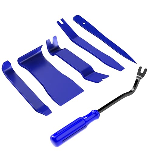 GOOACC 6PCS Auto Trim Removal Tool Kit No-Scratch Tool Kit for Car Audio Dash Window Molding Fastener Remover Tool Kit-Blue - color: Blue, size: 6PCS Trim Removal Tool