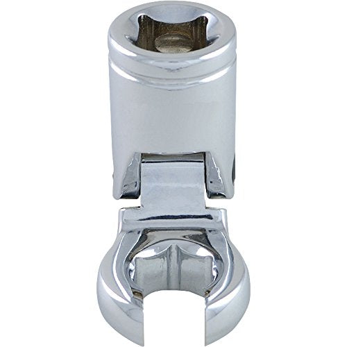Dynamic Tools D008769 3/8" Drive Metric 19mm Flex Head with Crow Foot Flare Nut Socket, Chrome Finish - size: 19 mm