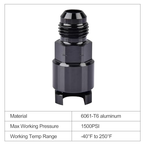 EVIL ENERGY 6AN Male to 5/16" Quick-Disconnect Female EFI Fuel Rail Fitting Aluminum 2PCS - size: 6AN to 5/16