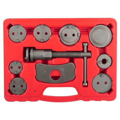 OEMTOOLS Disc Brake Tool Set for Front/Rear Brake Pistons with 11 Adapters | Brake Piston Tool Set, 11 Adapters Included for Use with Most Cars, Forces or Rotates Pistons into Calipers - size: 11 Piece