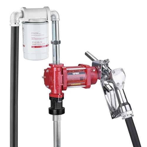 TOPWAY 12V DC Gasoline Fuel Pump, 10GPM Self-priming Oil Transfer Pump Kit With Particulate Filter, Fuel Nozzle, Discharge Hose & Suction Pipe for Gasoline Diesel Biodiesel Kerosene & More - style: 12V 10GPM KIT + FILTER