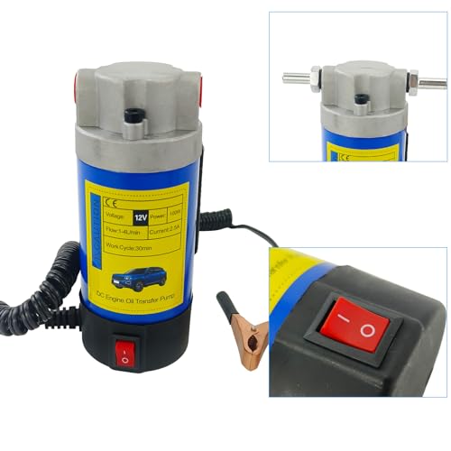 100W Electric Oil Diesel Fluid Transfer Pump with Tubes Oil Extractor Pump Gear Pump for Car/Marine/RV/Boat/Motorcycle
