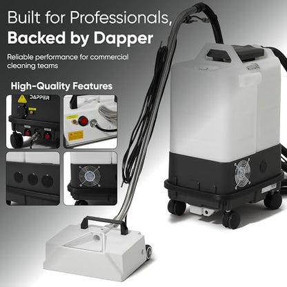 Dapper Commercial Box Carpet Extractor with 13" Motorized Brush Head, Cold Water Extraction, Strong Suction and 6.5 Gal Tanks — Ideal for Hotels, Offices, & Commercial Cleaning - size: 6.5 Gal - Cold Water Extraction