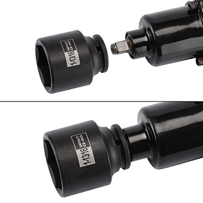 Mayouko 4PCS 1/2" Drive SAE Spindle Axle Nut Impact Socket Set, 1-13/16, 1-7/8, 1-15/16, 2 Inch, 6 Point, CR-MO, Standard - size: 4PCS:1-13/16" - 2"(Standard)