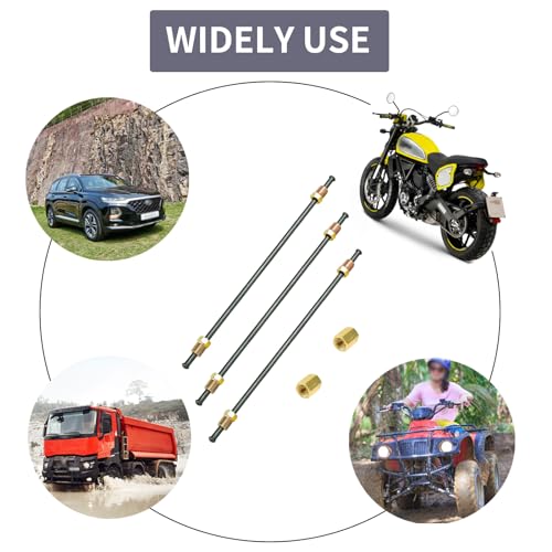 MuHize 16 Inch 3/16" Hard Brake Line Tubing Kit with Fittings | Metal brake tube with pre-inverted flared ends & 2 unions, flexible brake line repair kit - color: Black, size: 16 Inch