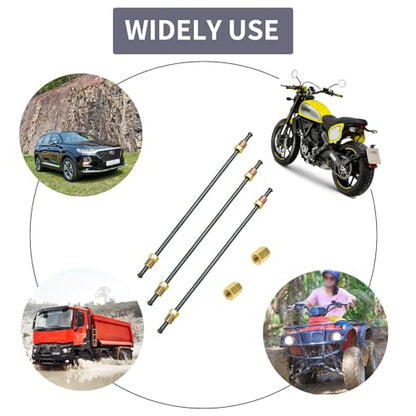 MuHize 16 Inch 3/16" Hard Brake Line Tubing Kit with Fittings | Metal brake tube with pre-inverted flared ends & 2 unions, flexible brake line repair kit - color: Black, size: 16 Inch