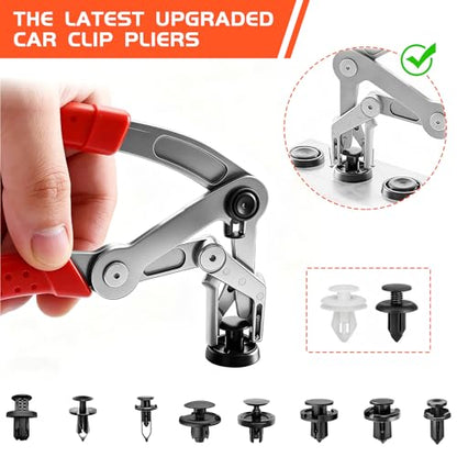 Auto Fastener Clip Removal Pliers, Car Clip Pliers & Trim Removal Tool, Auto Panel Clips Removal Tool, for Automotive Fasteners & Door Panel, Fender Liner & Dashboard Push Pin, Damage-Free Interior