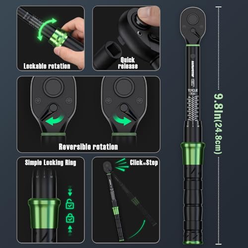 71pcs Bike Torque Wrench Set, Inch Pound Torque Wrench 1/4 Inch Drive, Bike Tool Kit, Bike Torque Wrench Set 10-230 Lbf.in(1.1-25.9N.m) Pro Bicycle Tool Kit (71PCS 10-230 Lbf.in) - size: 71PCS 10-230 Lbf.in