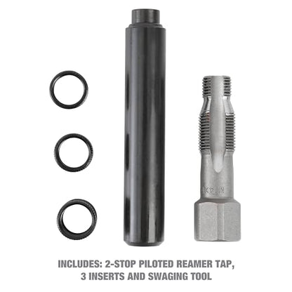 OEMTOOLS 25647 5-Piece Spark Plug Saver, M14-1.25 Thread Reamer and Thread Inserts, Includes 3 Thread Inserts, 1 Reamer, & 1 Swaging Tool - style: M14 Plug Saver Kit